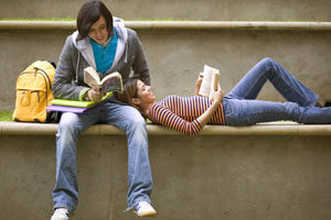 high school students reading