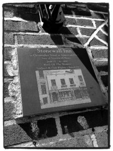 Photo of the commemorative plaque at the Stonewall Inn