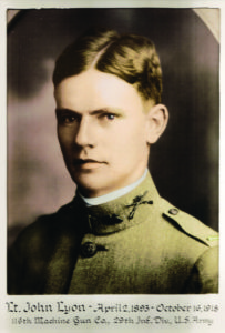 Photo of Lt, John Lyon, April 2, 1893 - Oct. 15 1918