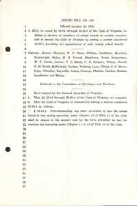 One page House Bill, printed in black ink on white paper with two punch holes on the left side.