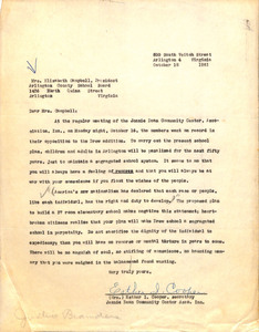 Typewritten letter on white paper with pencil markings