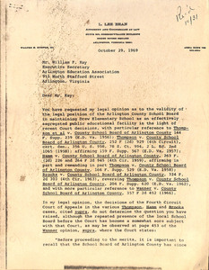 copy of first page of 6 page letter, typed on yellowing paper