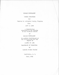Typed front cover of a dissertation from 1951 on white paper