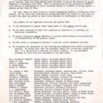 Single page typed list of agreements and members on white paper