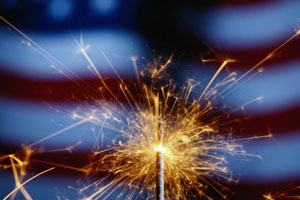 Sparkler with American Flag