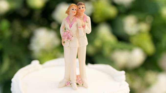 Lesbian couple cake topper