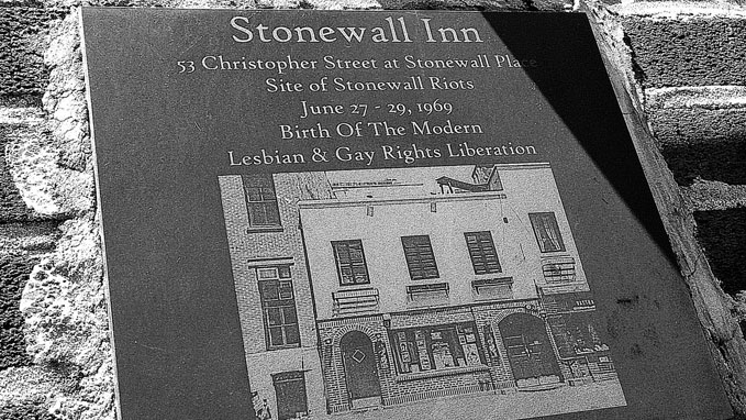 Plaque commemorating the Stonewall Inn