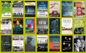 Montage of new book covers of books about World War one