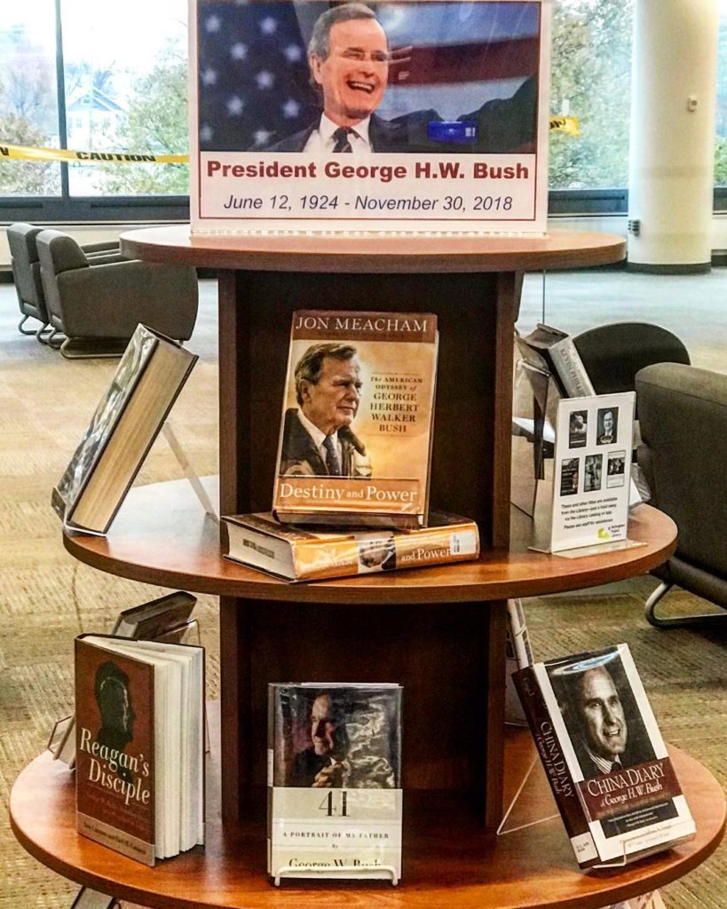 George H. W. Bush, 41st President of the United States June 12, 1924 - November 30, 2018, book display