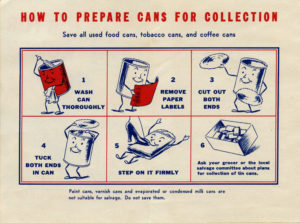 Side one of the "How to prepare cans for collection" circular