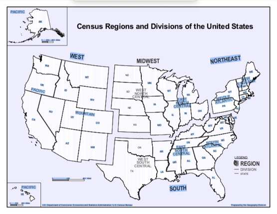 Census Regions Map