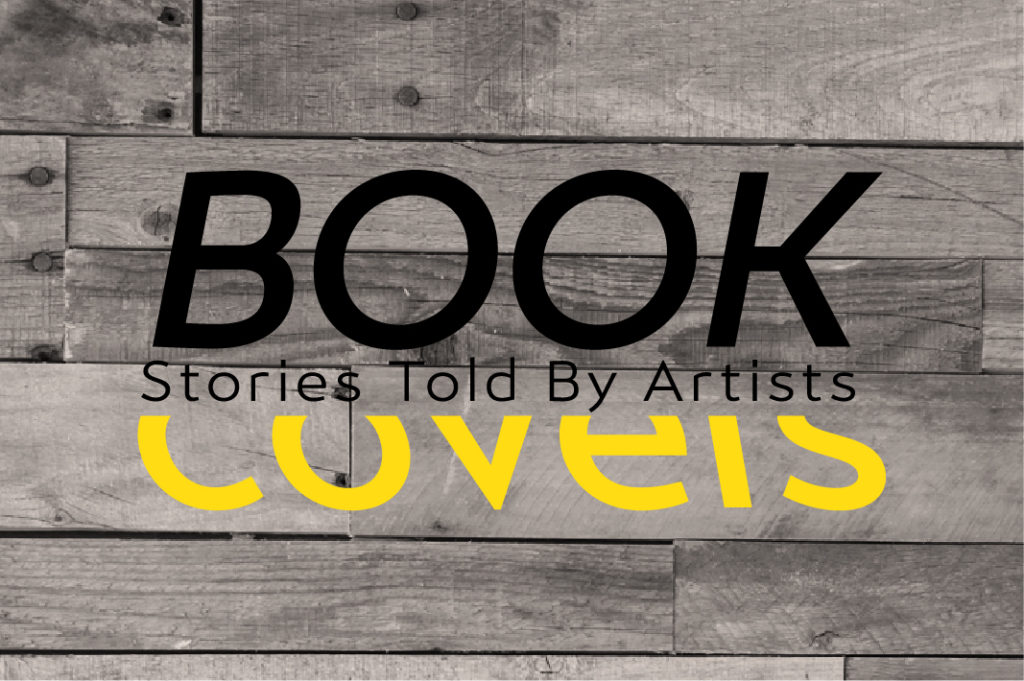 Black and yellow-colored ext logo of Book Covers set against a wooden textured background.
