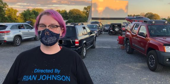 One of the things my wife and I miss from pre-Covid times is going to the movies. Last weekend we went to the drive-in theater to see Star Wars: The Empire Strikes Back, and my wife coordinated her mask and t-shirt to the movie.