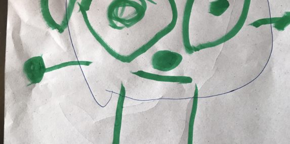 A portrait of Dr. Fauci by Violet, age (almost) 3