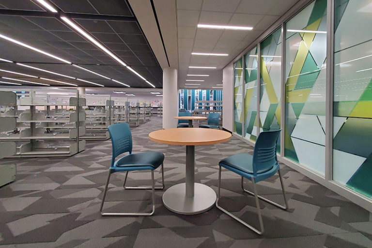 Ground floor photo of the newly renovated Columbia Pike Library.