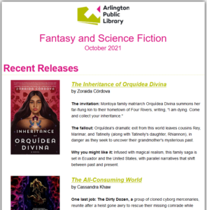link to October 2021 fantasy and science fiction newsletter.