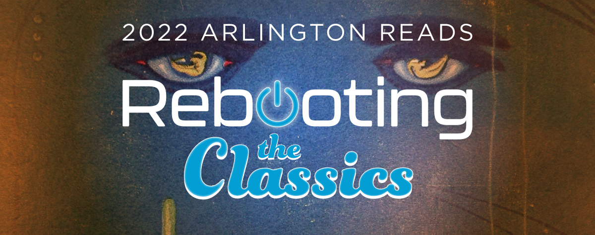 Word logo advertising the "Rebooting the Classics" series with "The Great Gatsby" book cover art.
