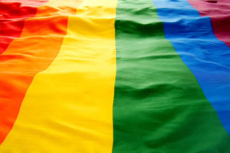Photo of a Pride flag.