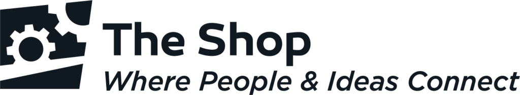 logo the shop tagline_bw