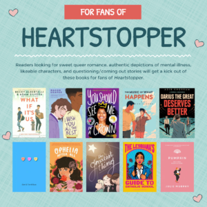 Link to book list for Fans of Heartstopper TV show.