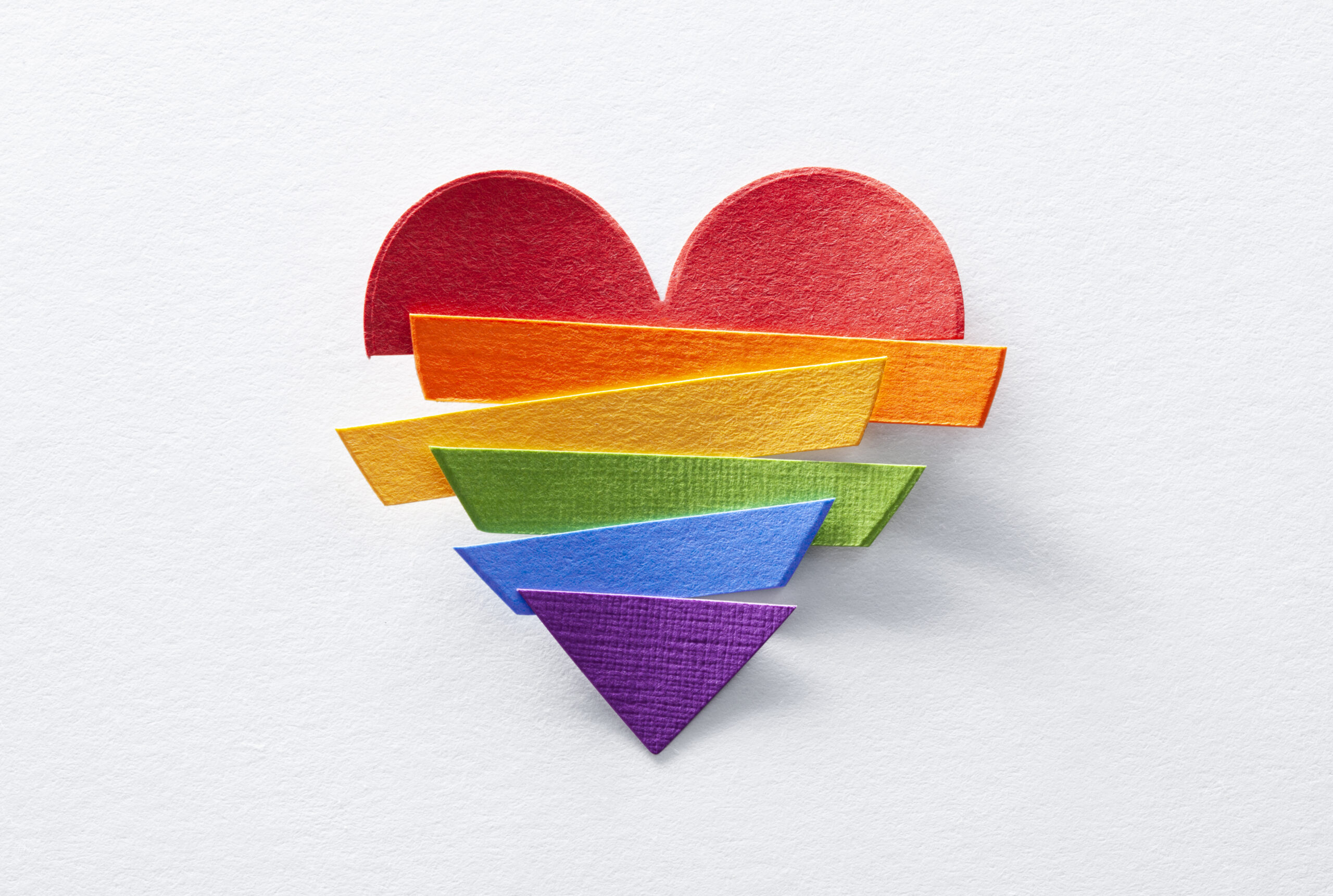 Paper heart in rainbow colors