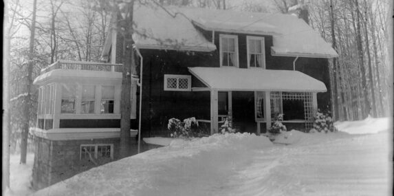 The Jewett house covered in snow.