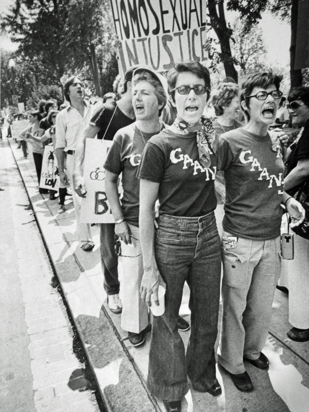 Gay and lesbian demonstrators protest Virginia’s "crimes against nature" law.