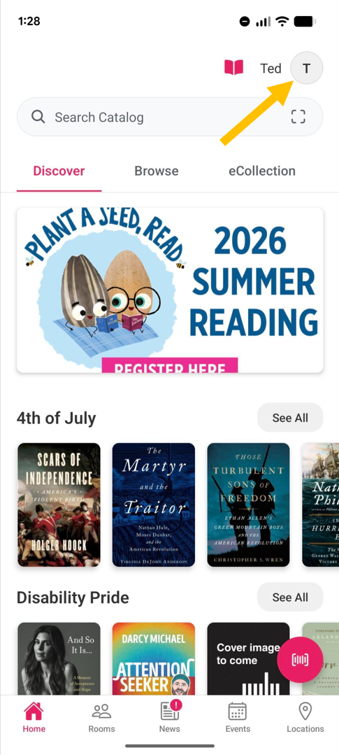 Library App 3.0 account profile icon