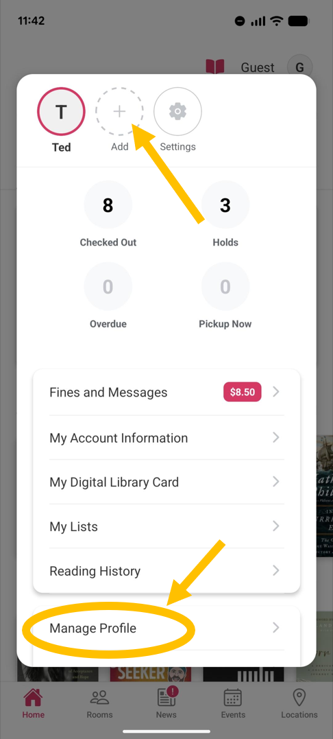 Library App 3.0 add another profile