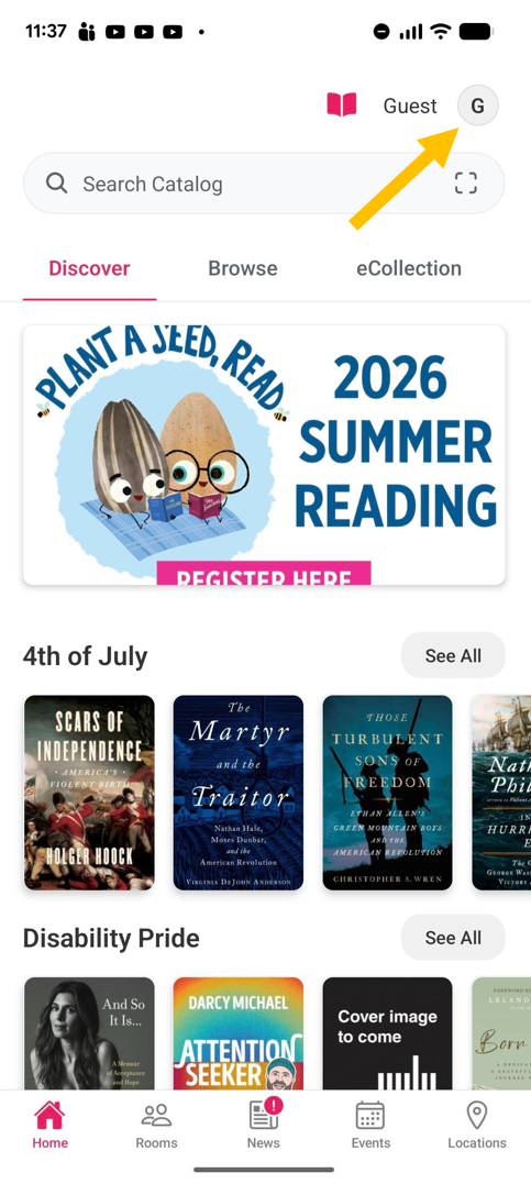 Library App 3.0 Guest Account