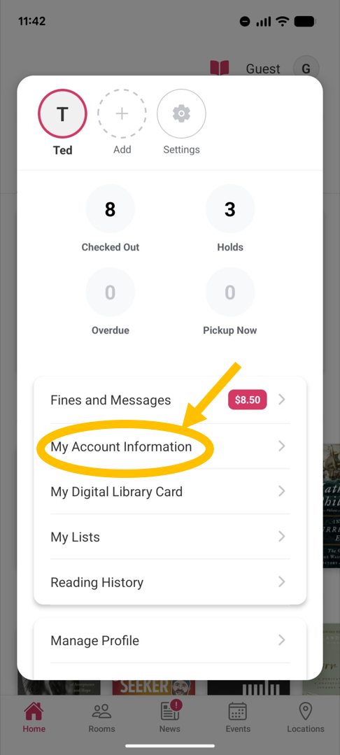Library App 3.0 My Account Information