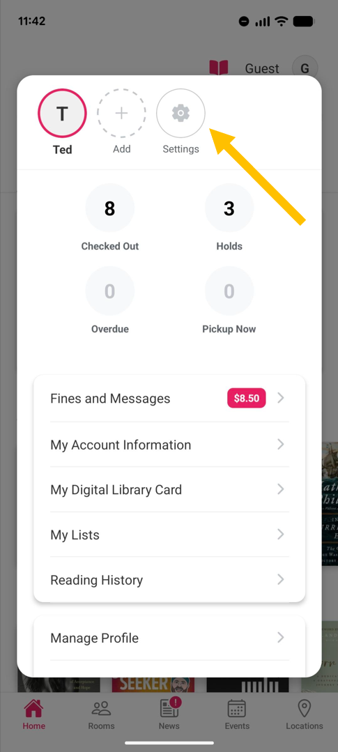 Library pp 3.0 my account settings