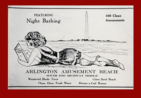 1920s advertisement for Arlington Beach Amusement Park