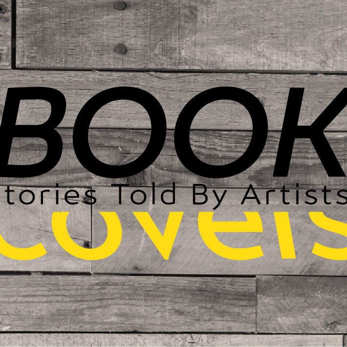 Black and yellow-colored ext logo of Book Covers set against a wooden textured background.