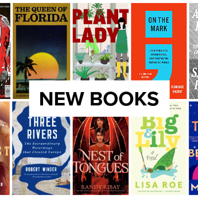 Composite featuring 10 book covers with text "new books."