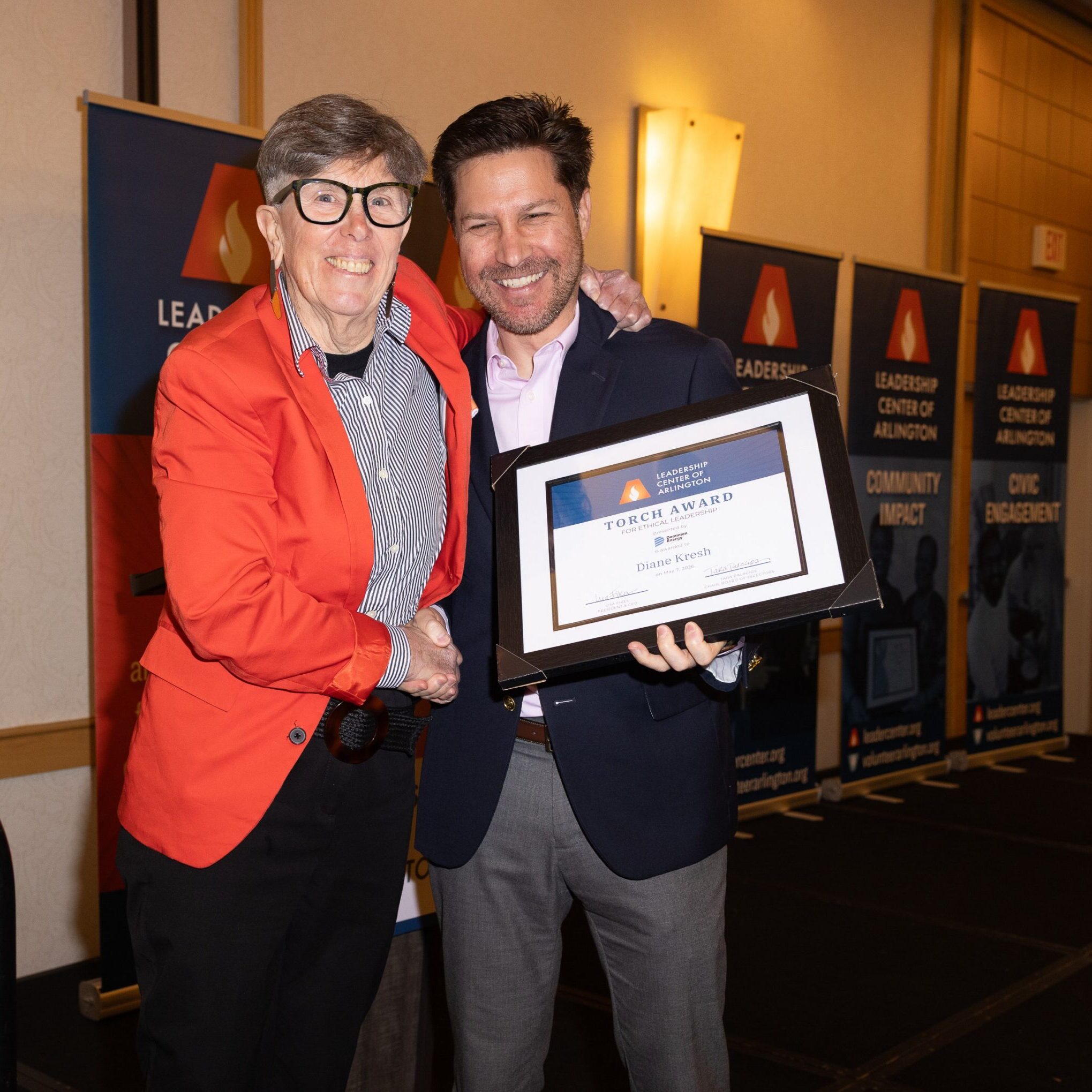 Diane Kresh receives 2026 Torch Award.