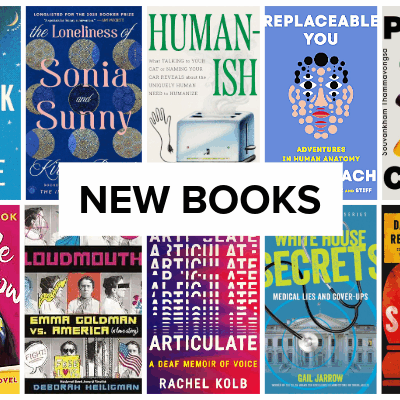Collage of new books coming to the library in September 2025.