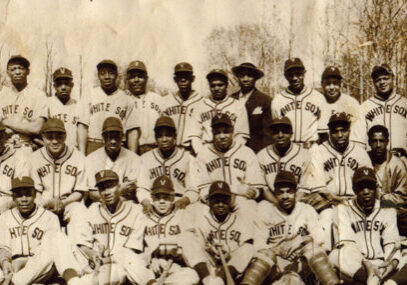 1930s baseball team, all black men, photograph