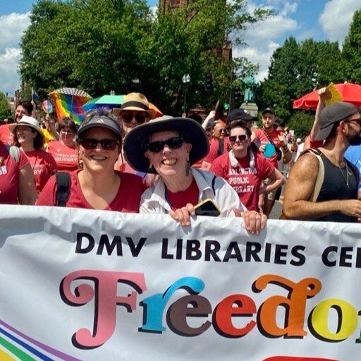 Arlington Public Library staff marching in the 2025 D.C. World Pride Parade.